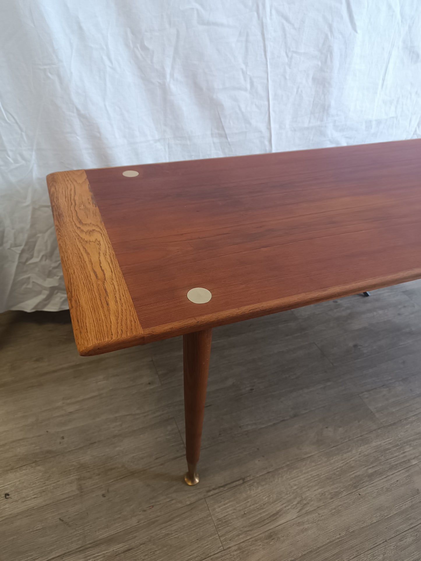 Table basse scandinave en teck et chêne années 60's