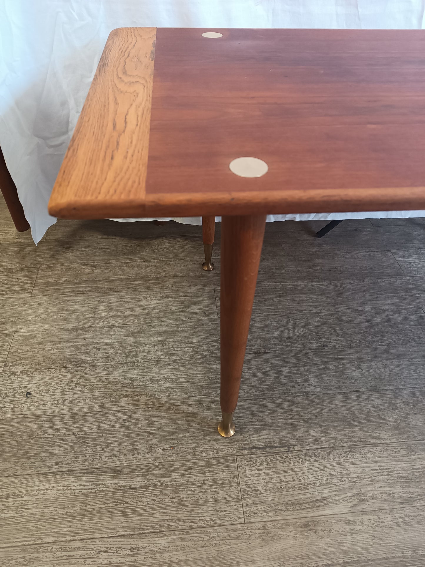 Table basse scandinave en teck et chêne années 60's