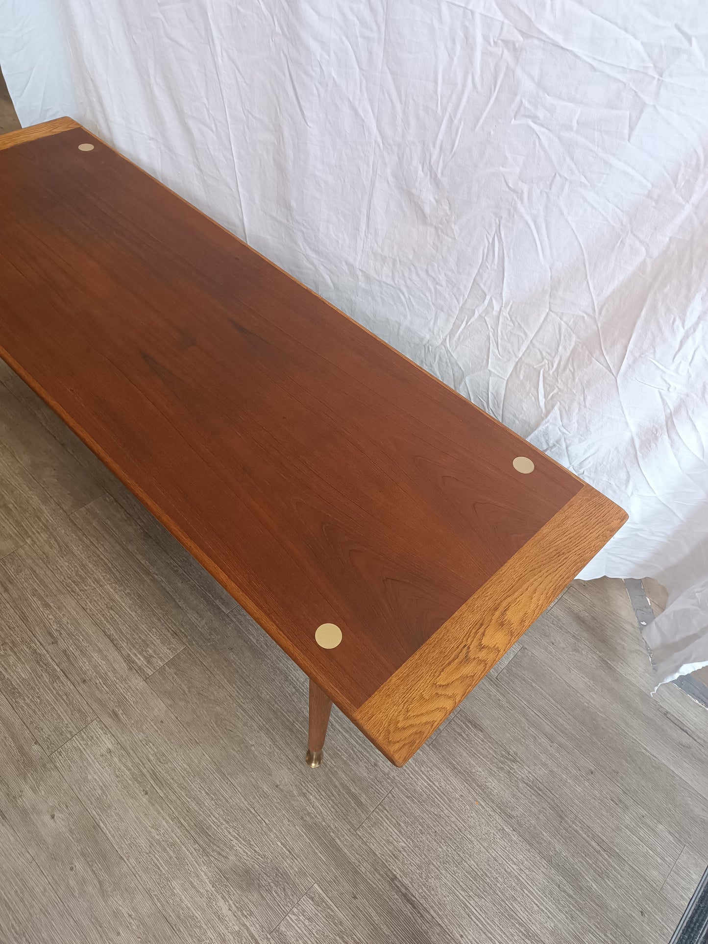 Table basse scandinave en teck et chêne années 60's