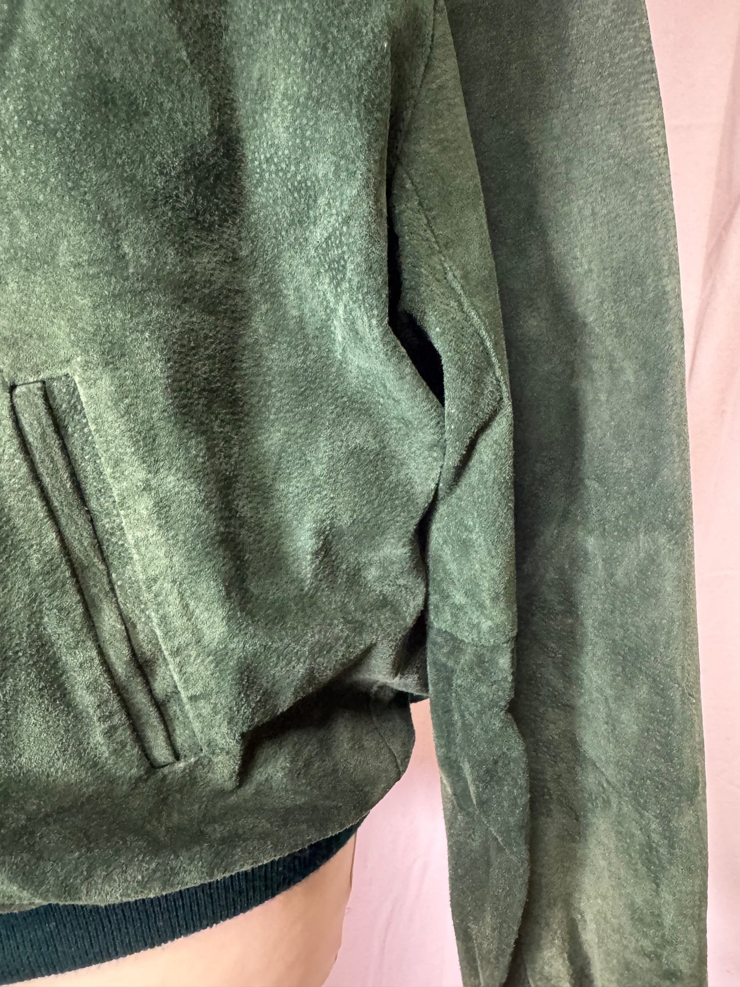Blouson en daim vert