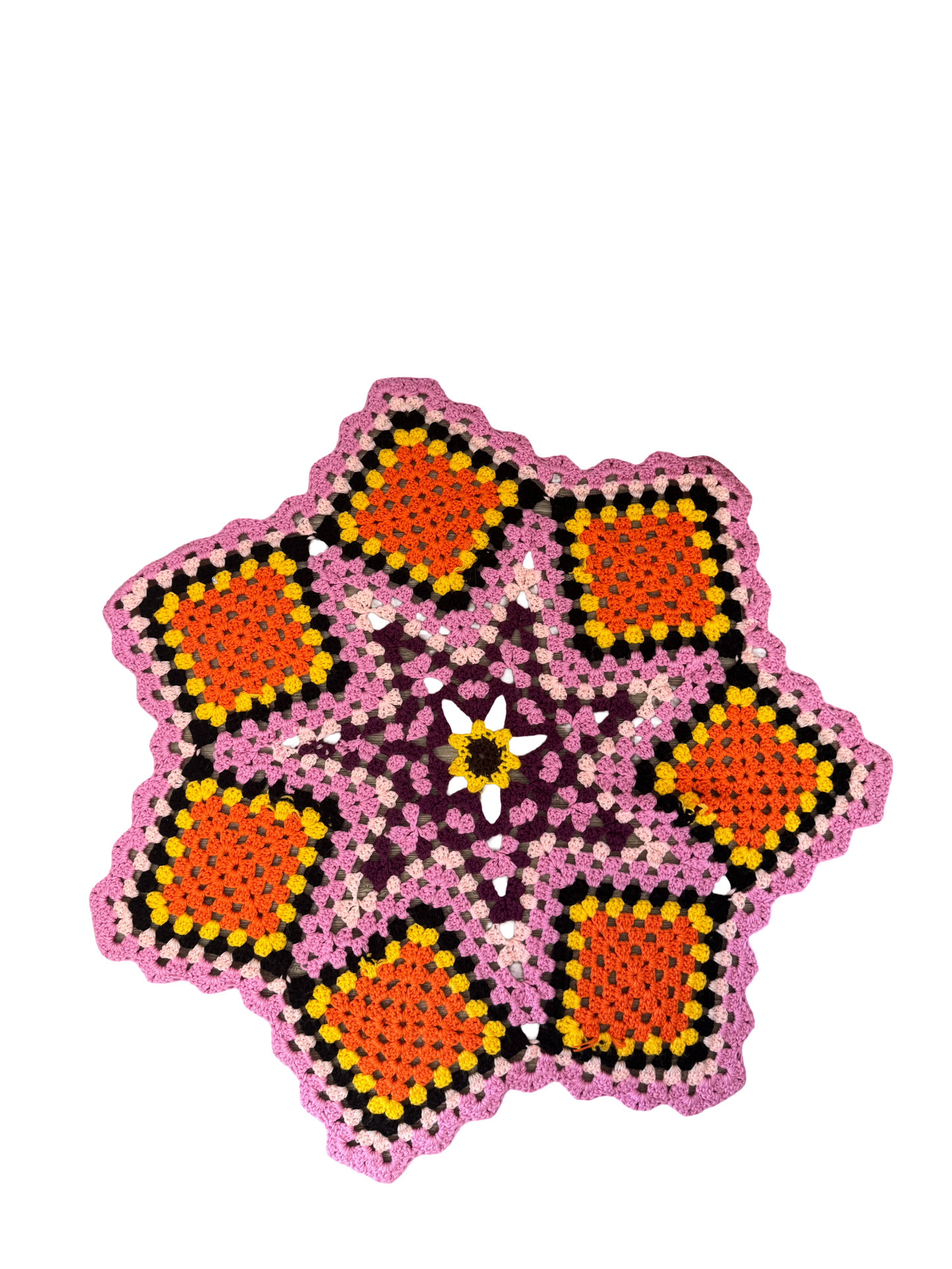 Plaid en crochet 70s