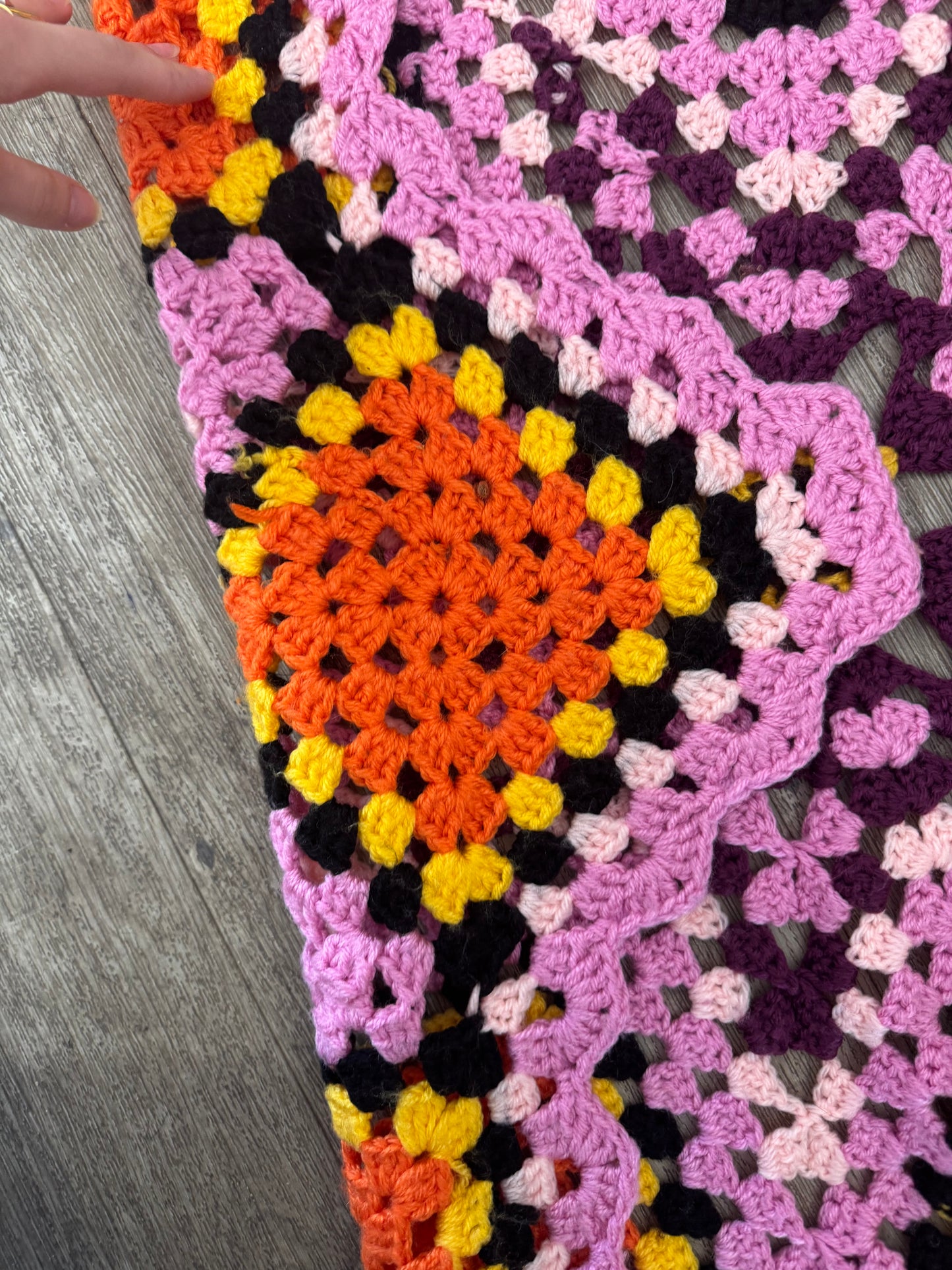 Plaid en crochet 70s
