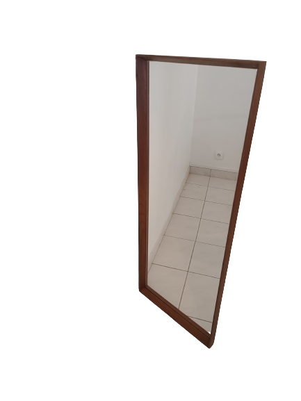 Miroir Scandinave en Teck années 70