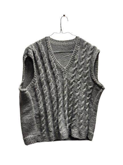 Pull sans manche gris