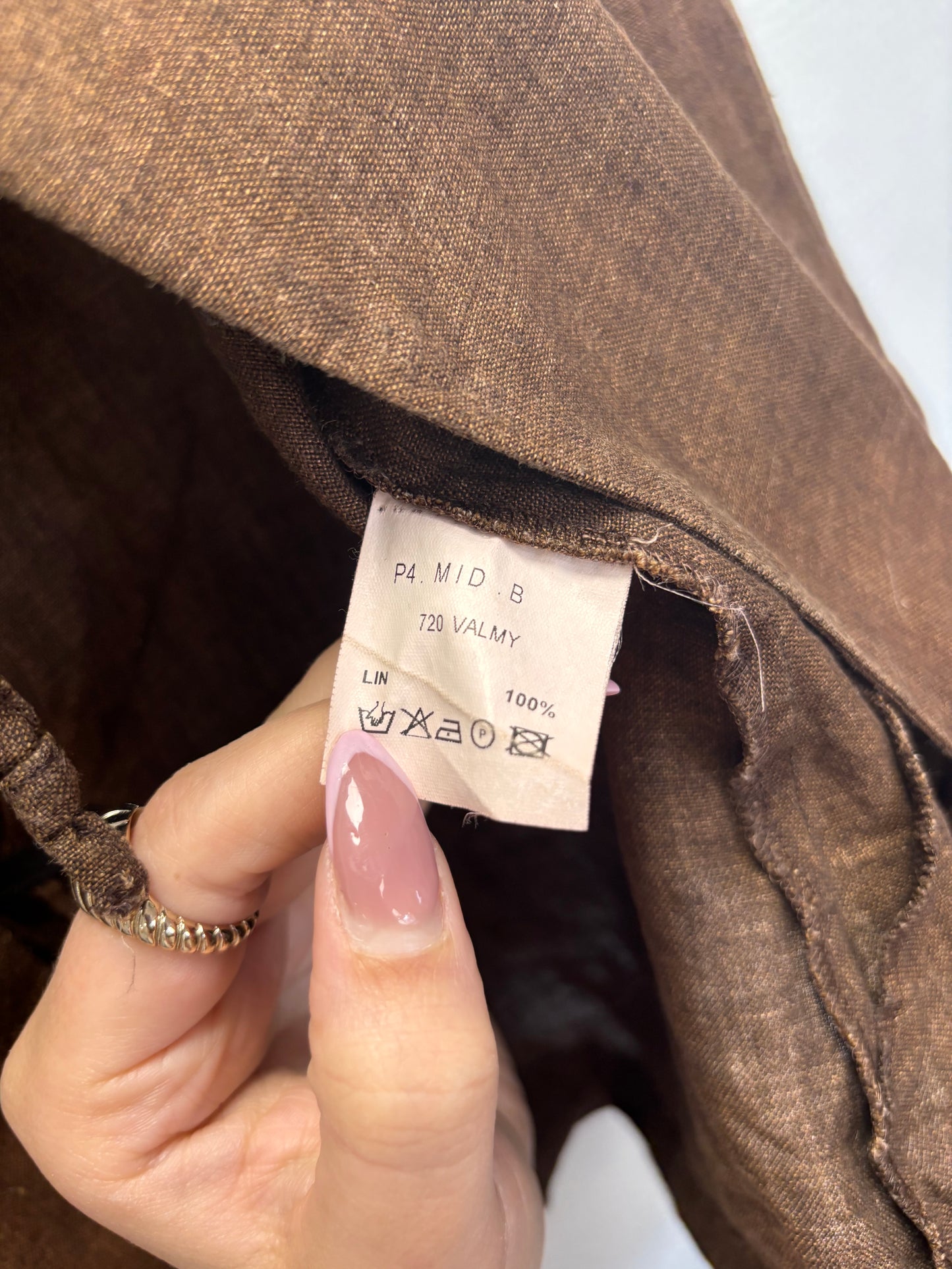 Blouse en lin marron