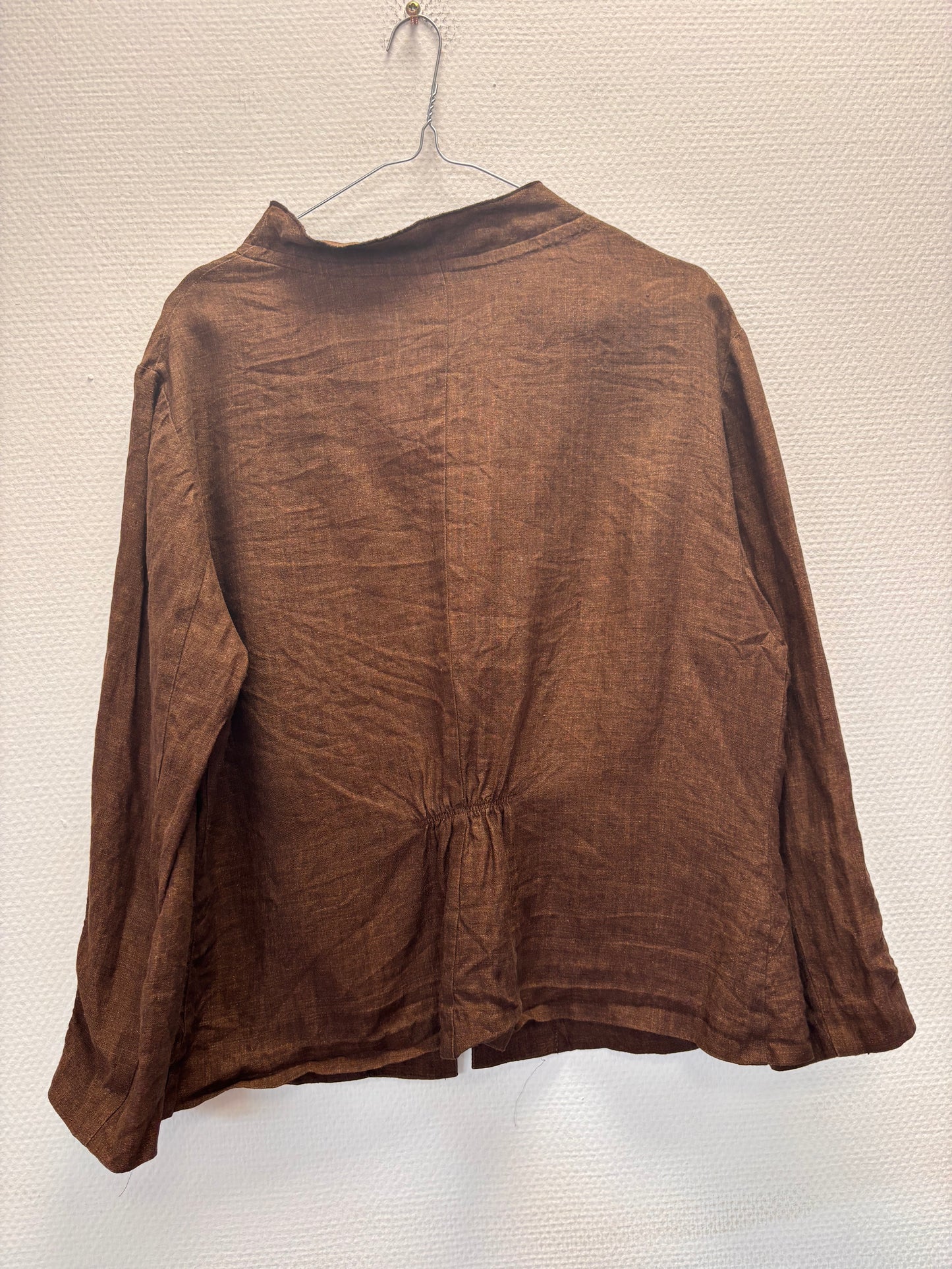 Blouse en lin marron