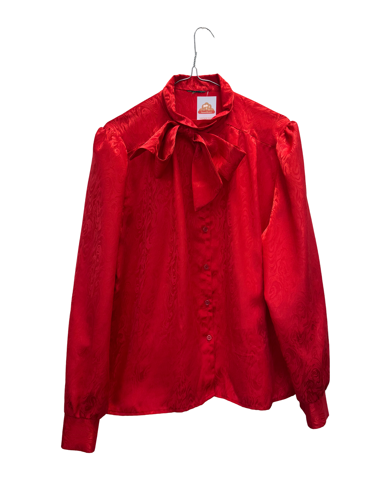 Chemise rouge à motifs