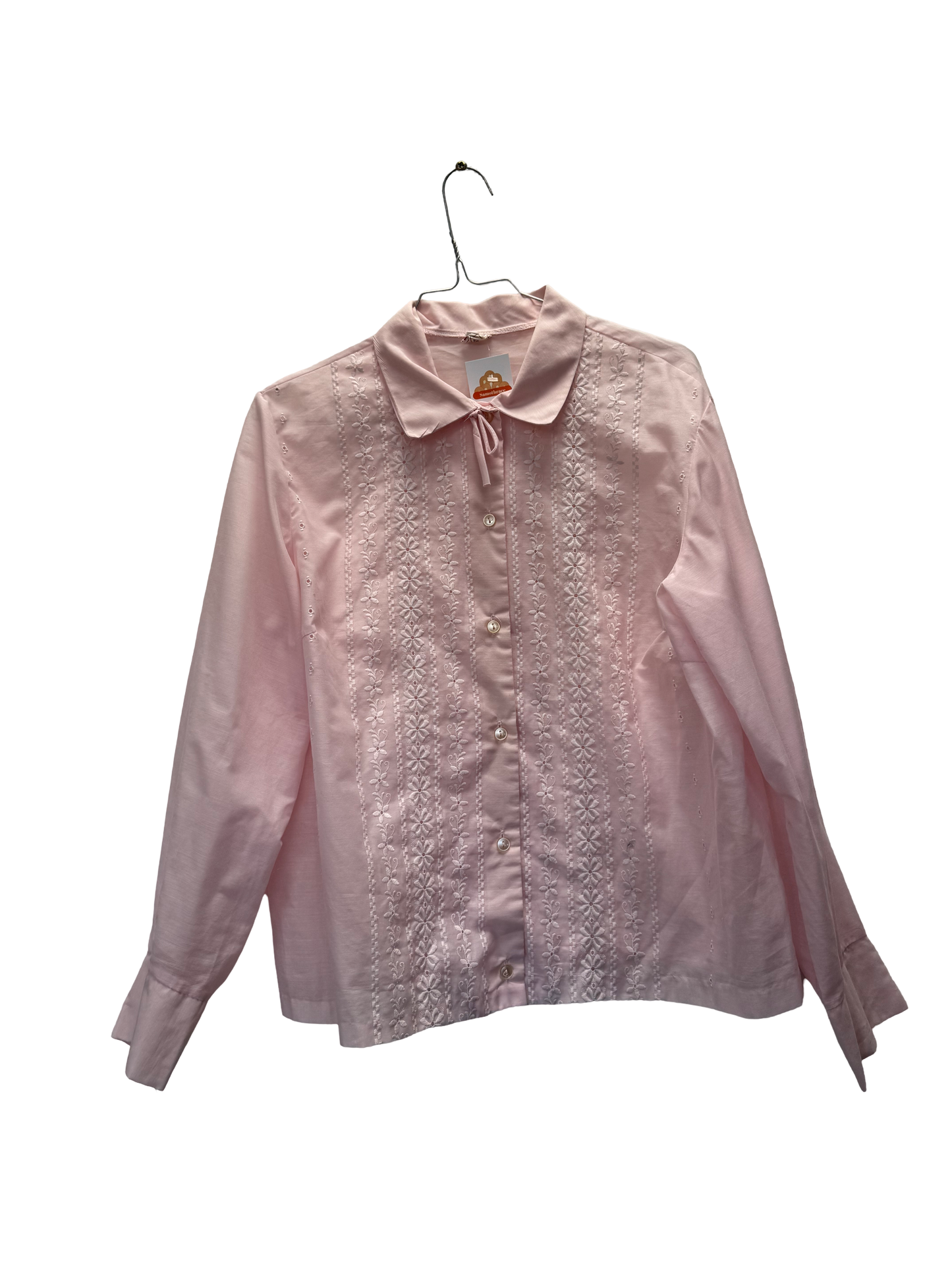 Chemise brodée rose