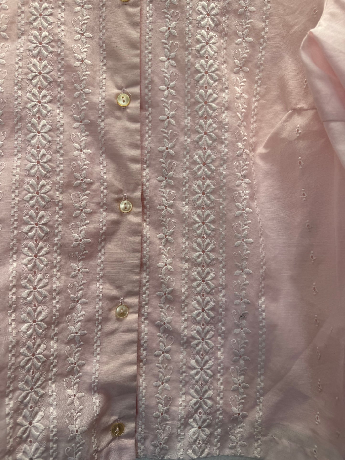 Chemise brodée rose