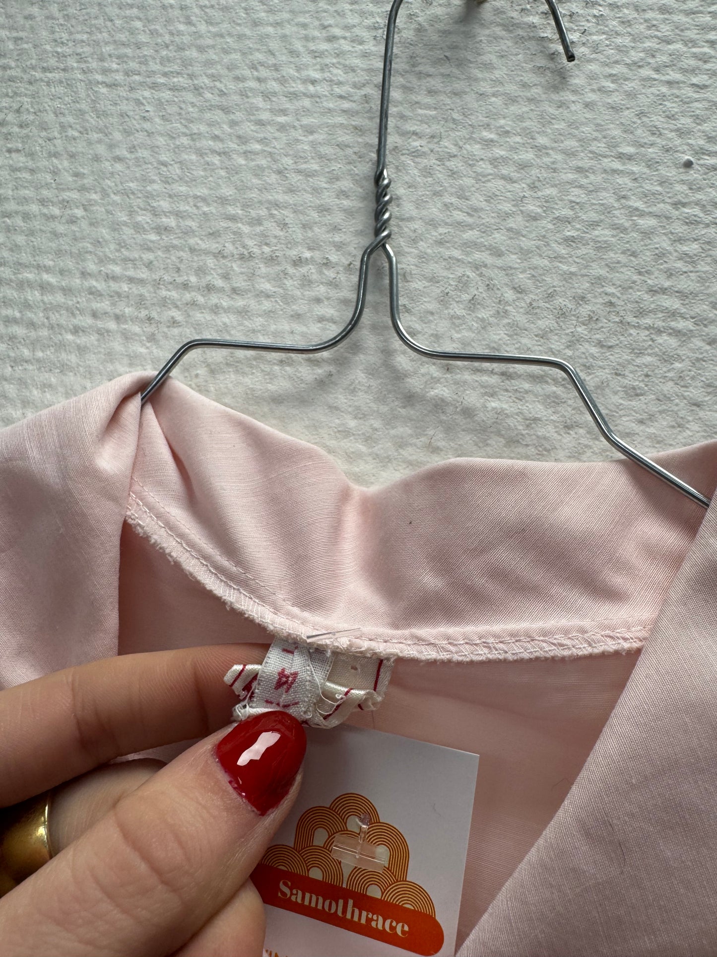 Chemise brodée rose