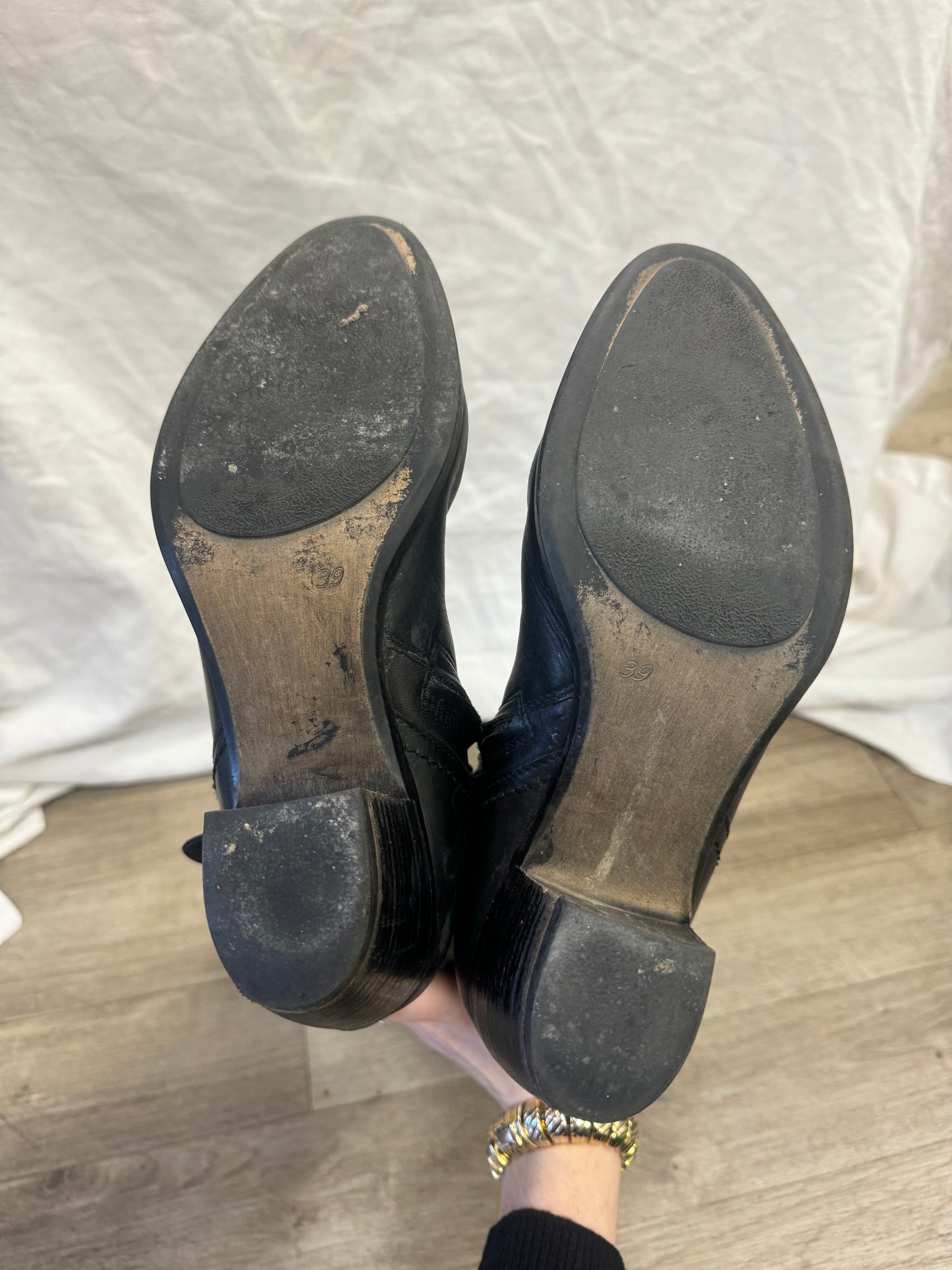 Bottes en cuir noir