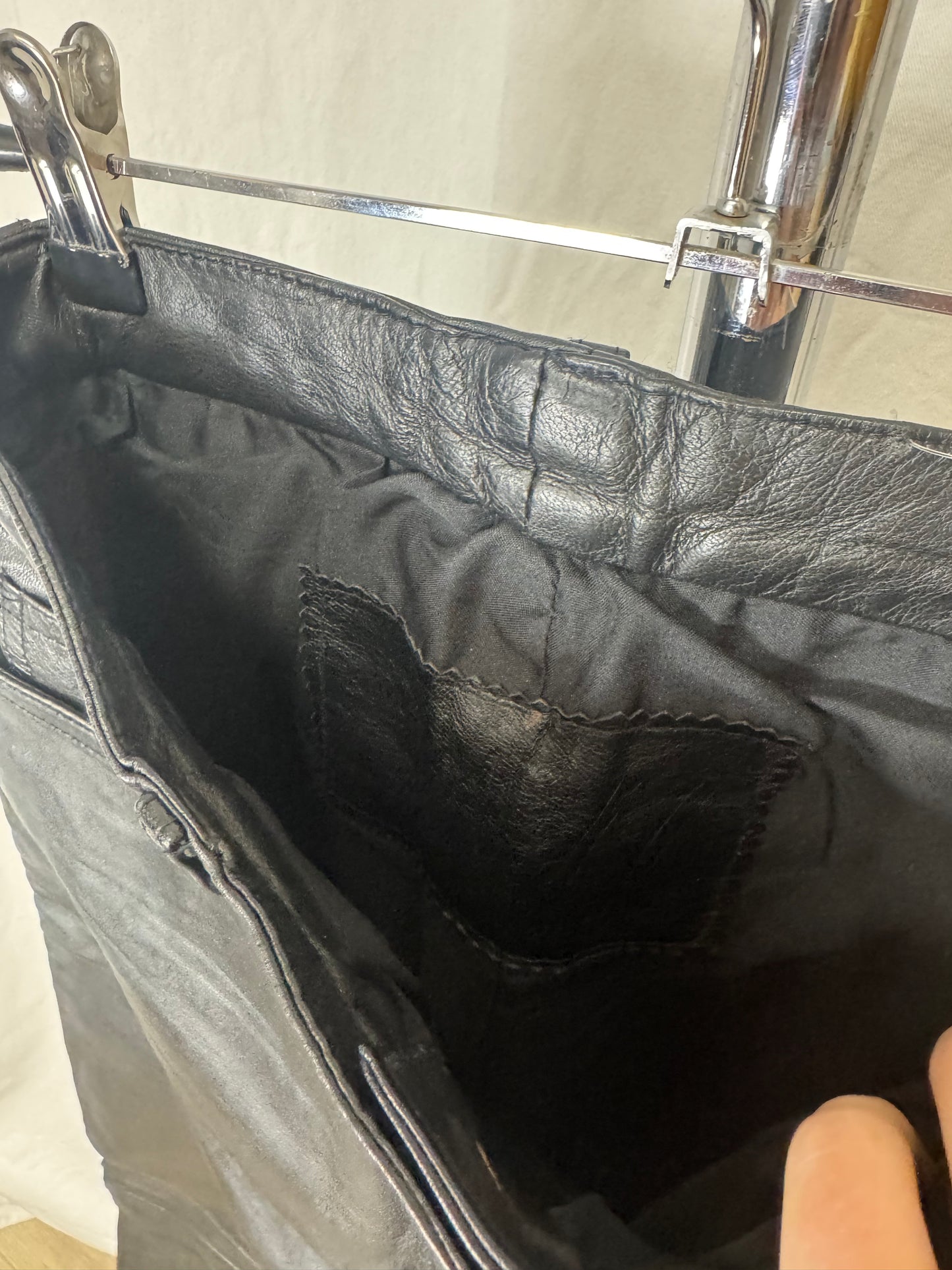 Pantalon en cuir noir