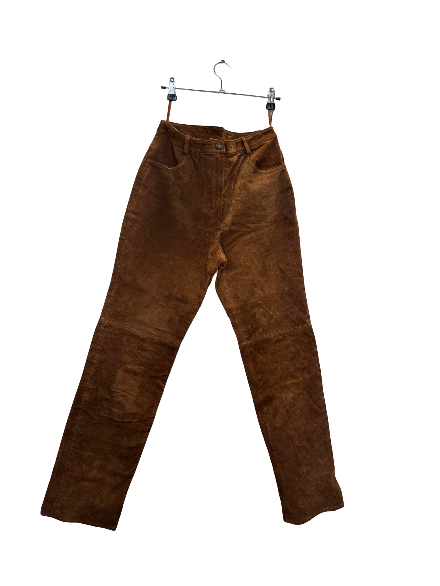 Pantalon en cuir marron
