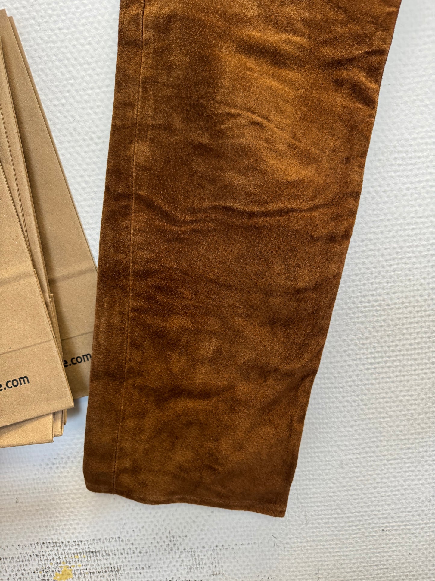 Pantalon en cuir marron