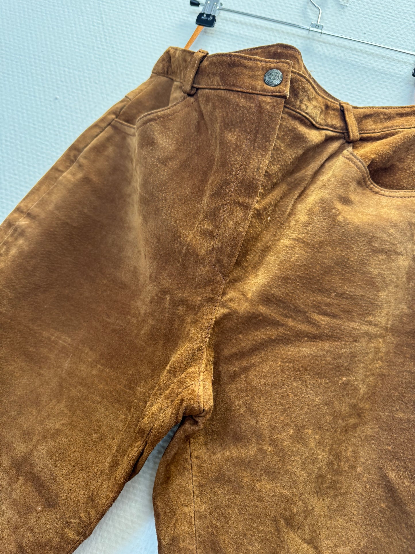 Pantalon en cuir marron