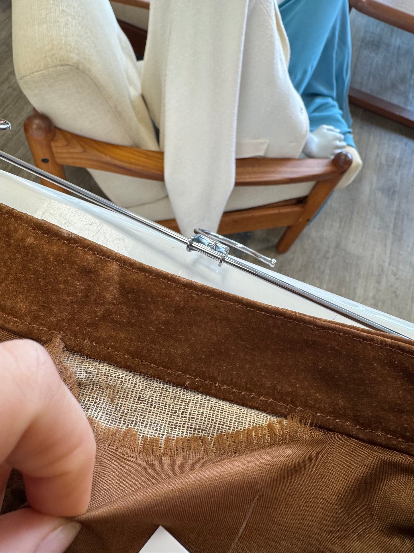 Pantalon en cuir marron