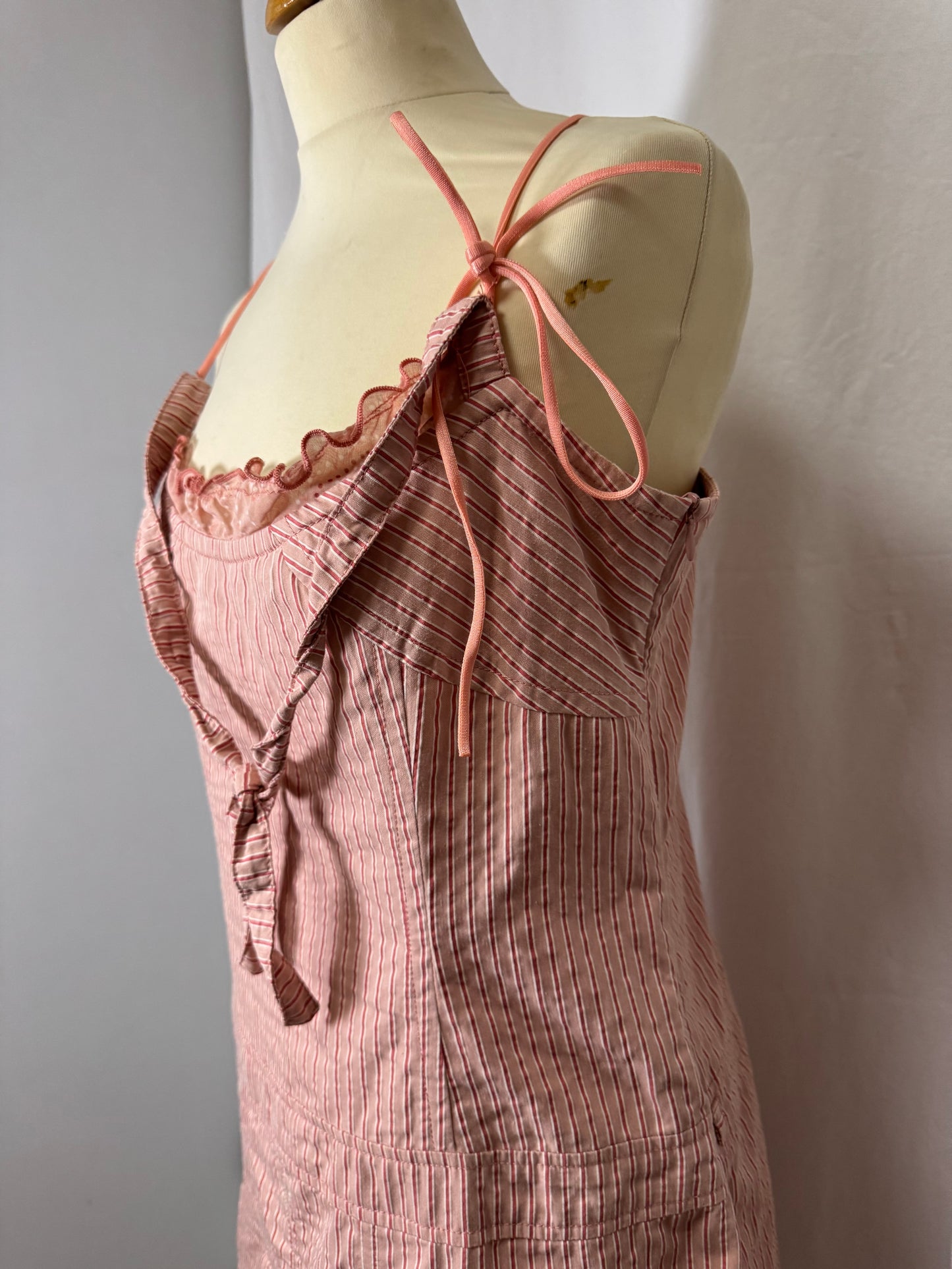 Robe à rayures rose