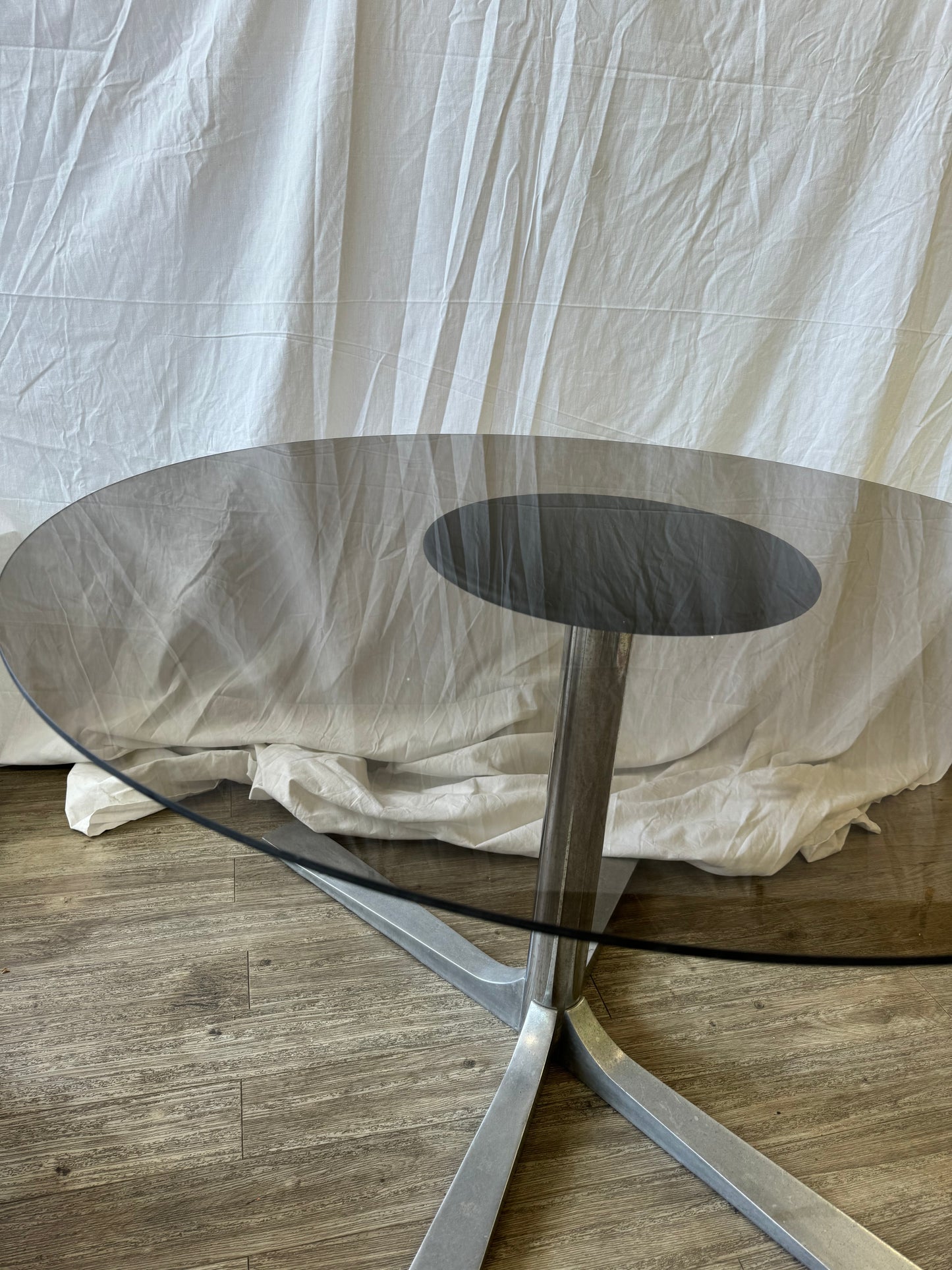 Table basse verre fumé 70s