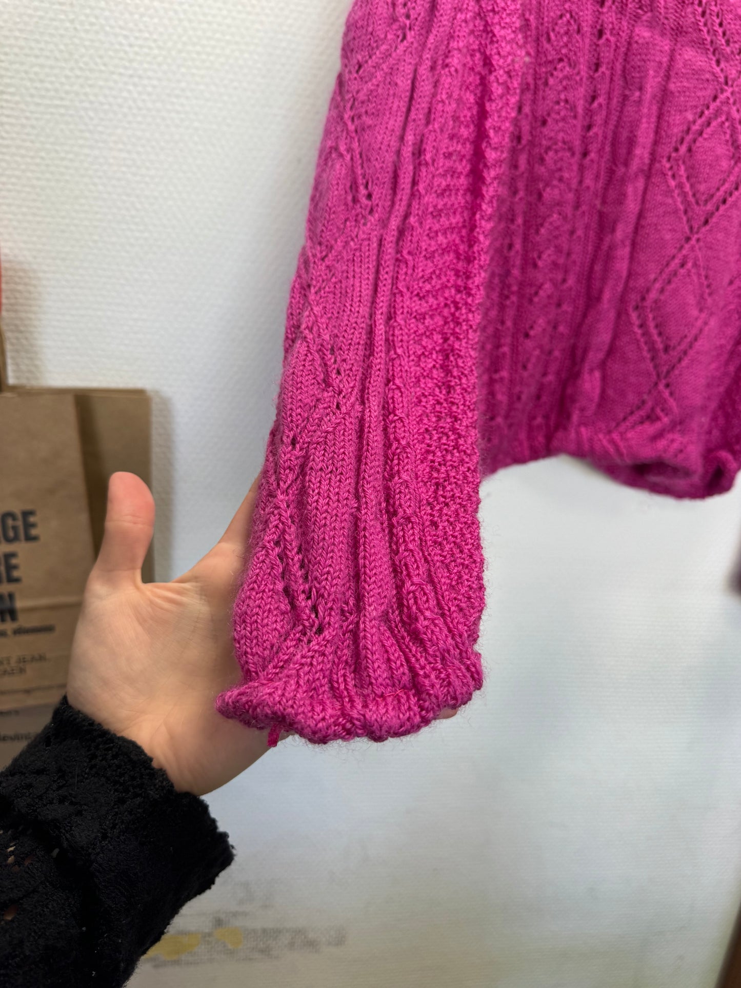 Pull en maille rose