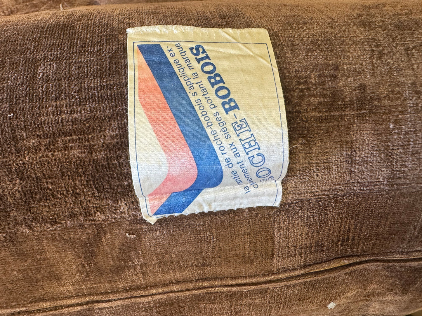 Canapé en velours marron 70s