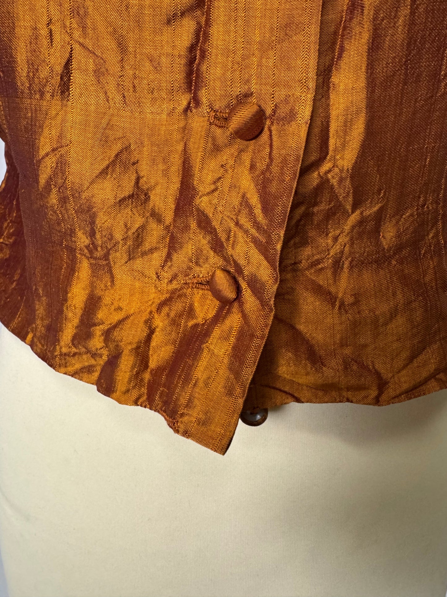Chemise en soie orange