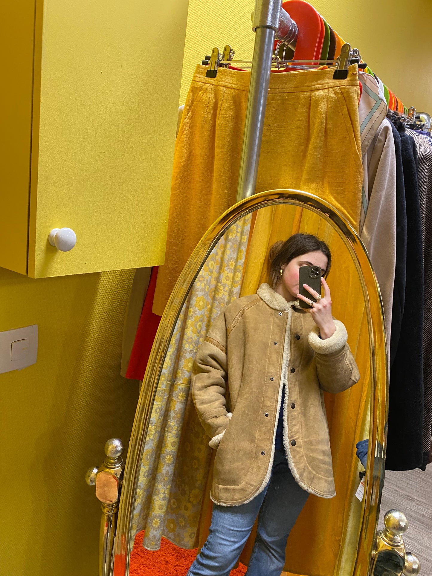 Manteau en peau lainée
