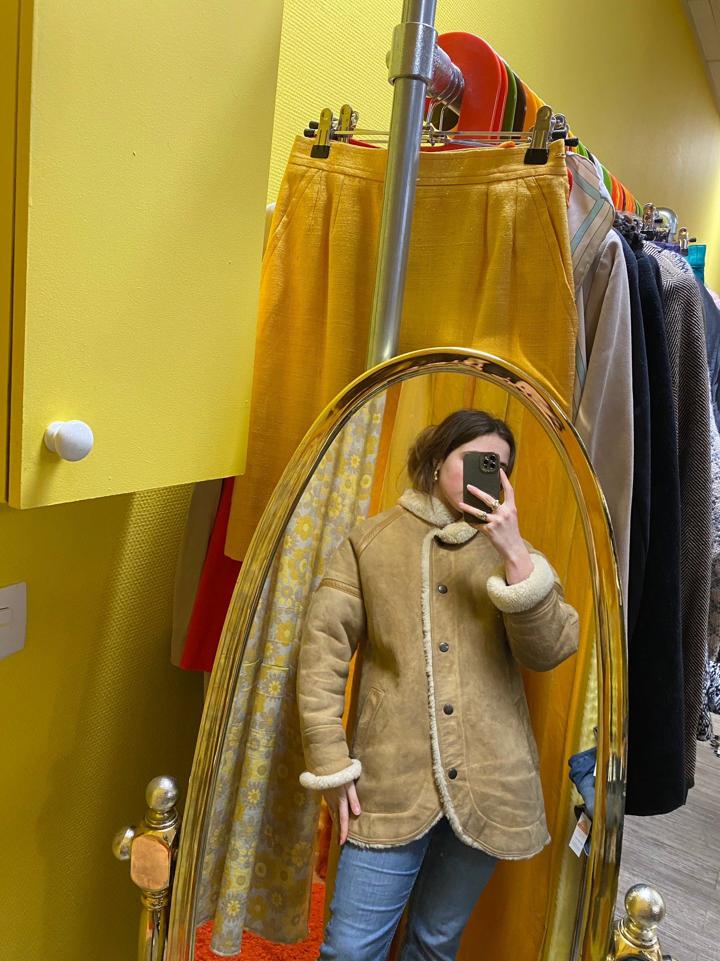 Manteau en peau lainée