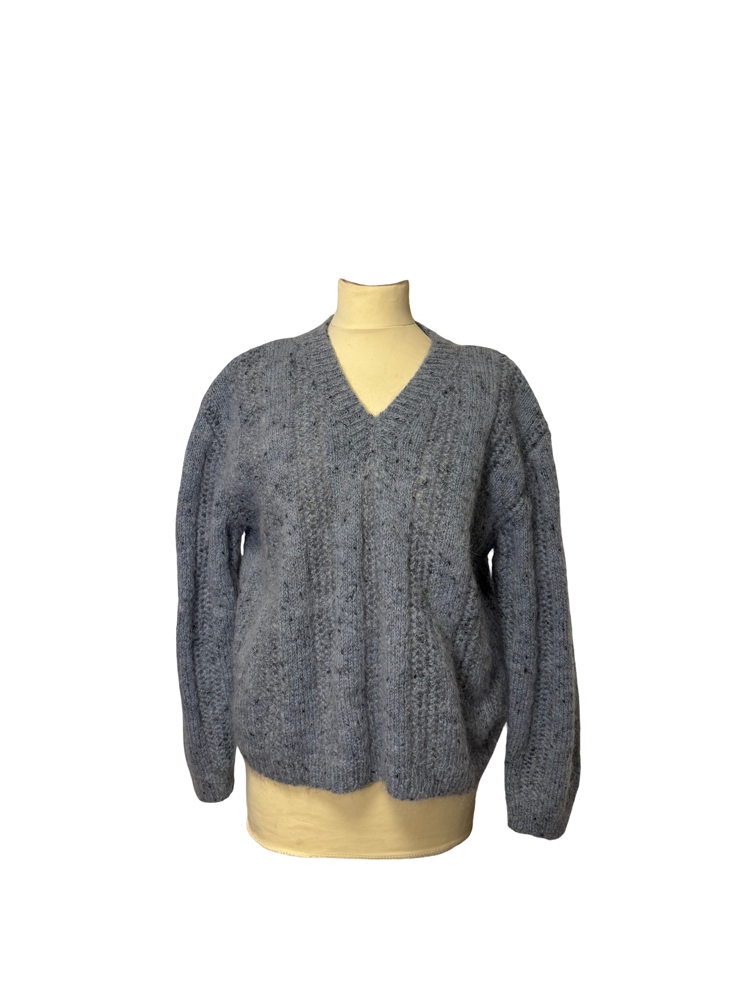 Pull ajourée bleu