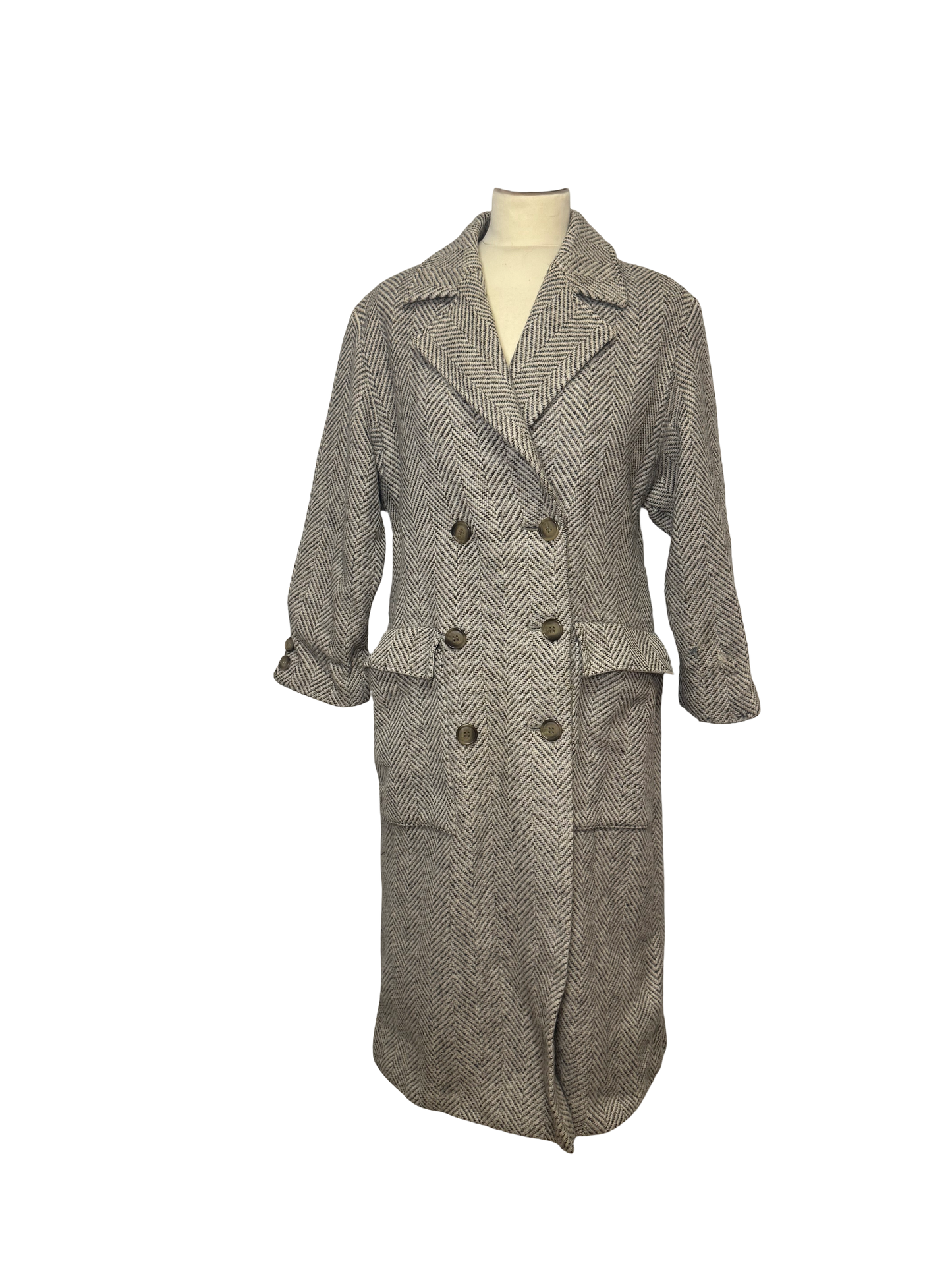 Manteau chevron laine et cachemire