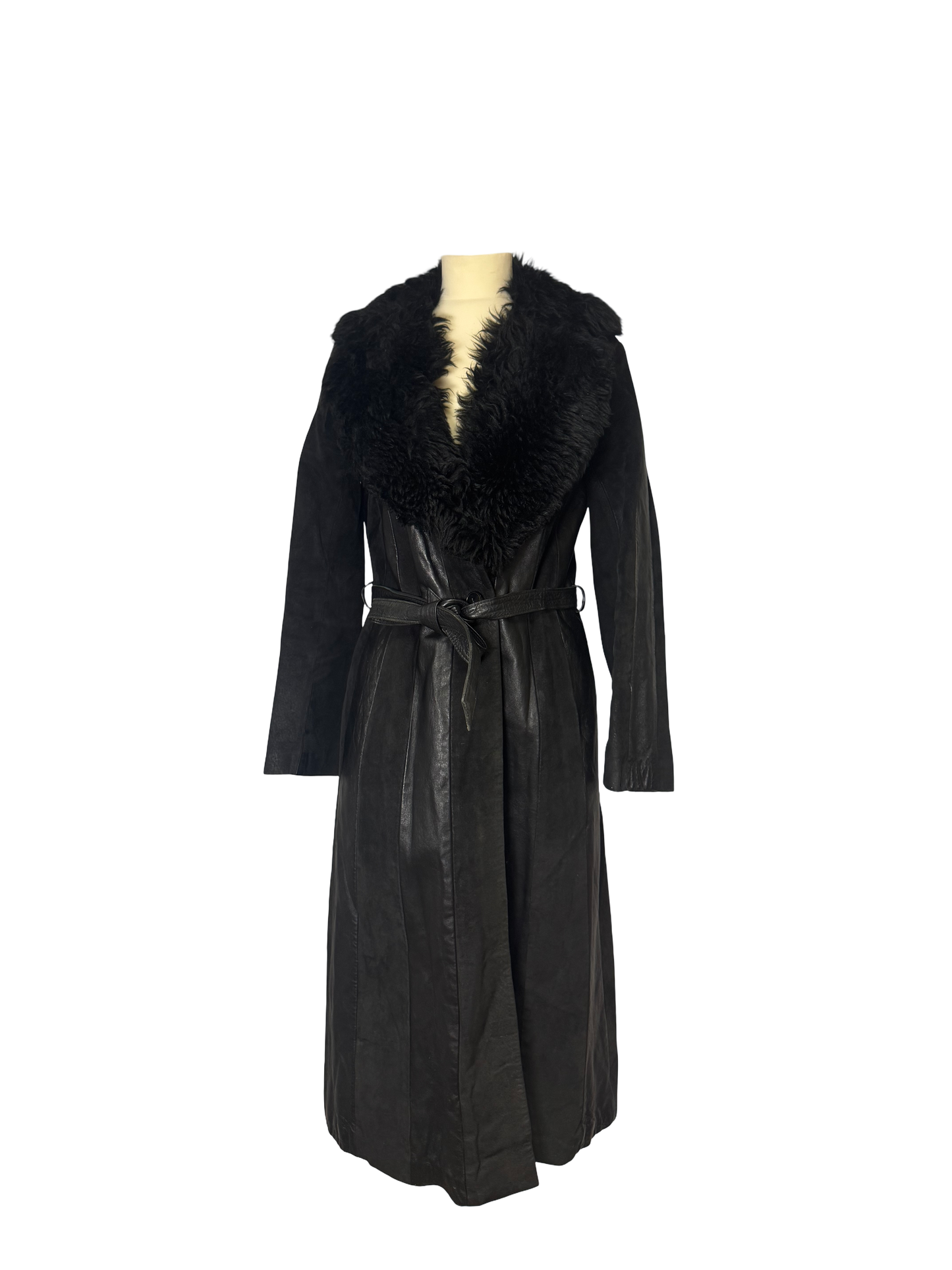 Manteau long en cuir