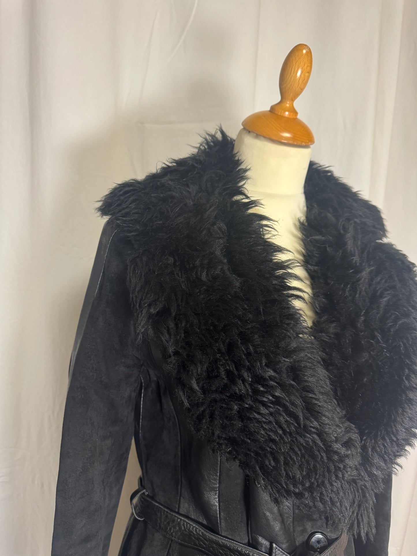 Manteau long en cuir