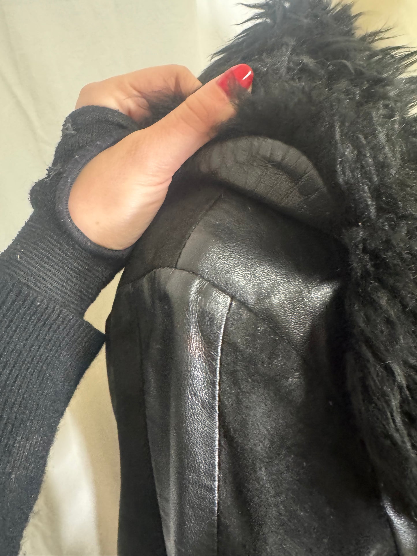 Manteau long en cuir