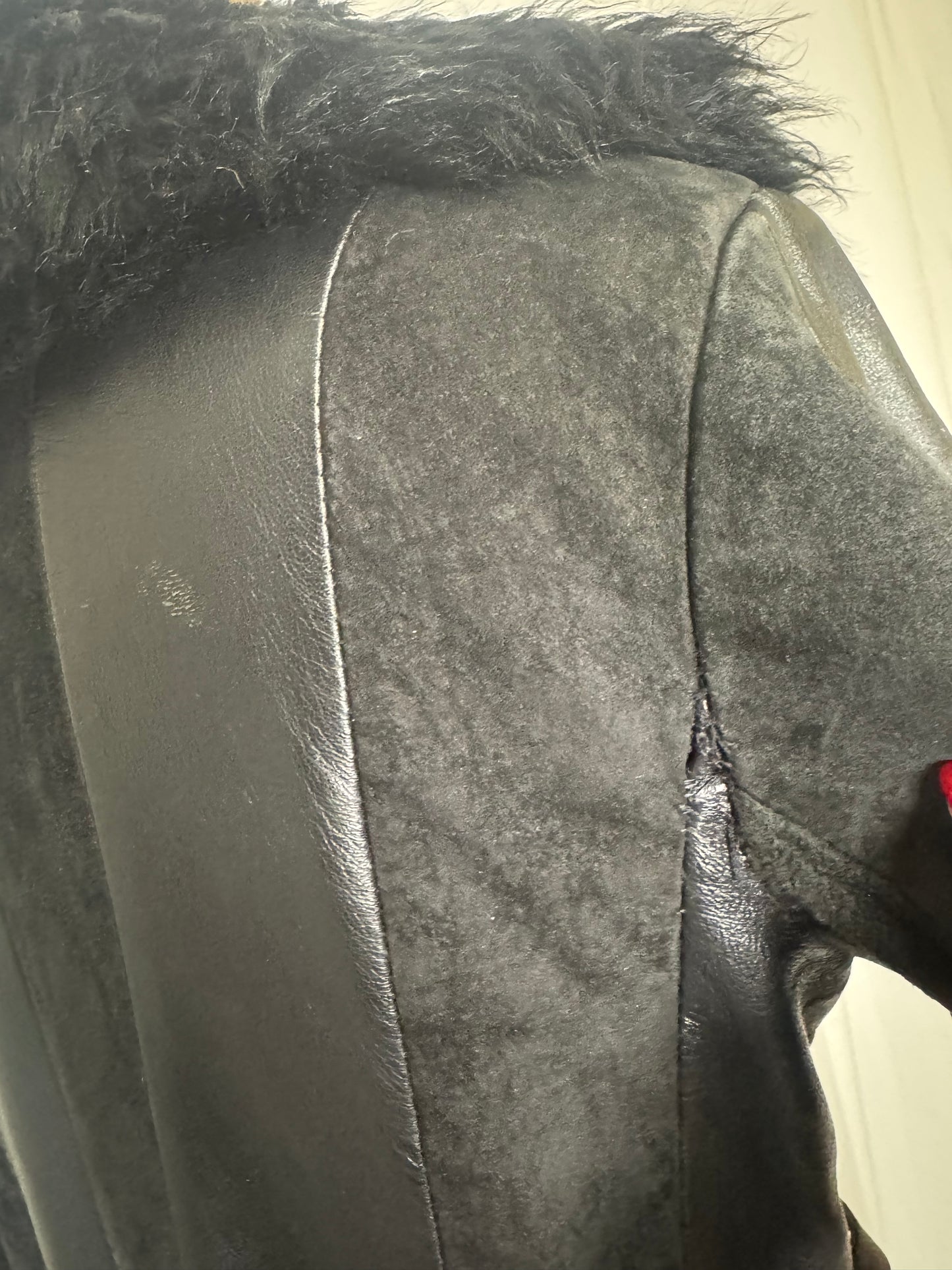 Manteau long en cuir