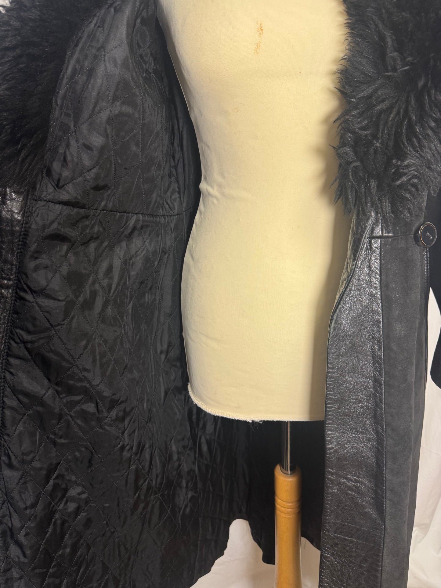 Manteau long en cuir