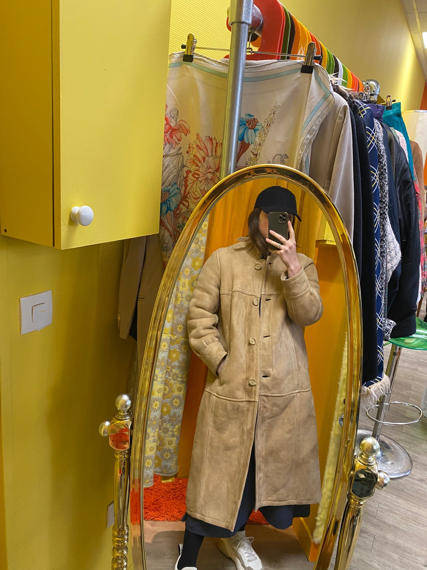 Manteau en peau lainée 70s