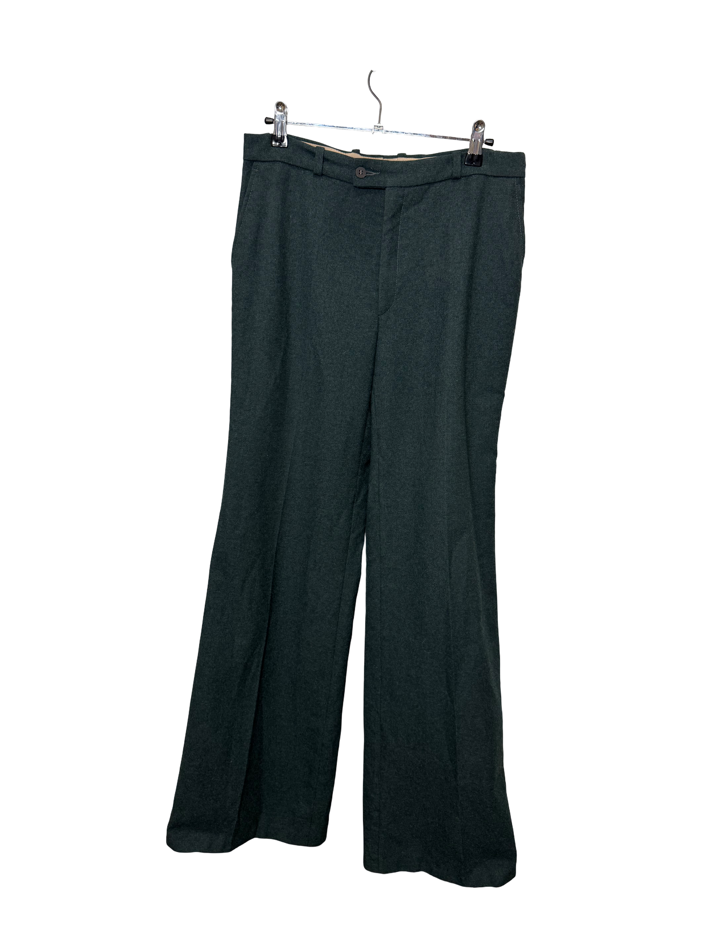 Pantalon en laine vert 70s