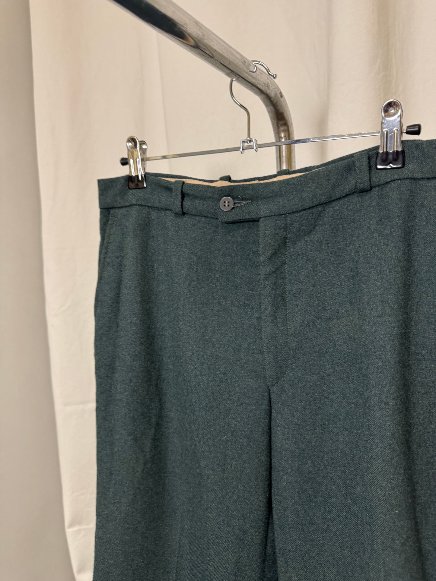Pantalon en laine vert 70s