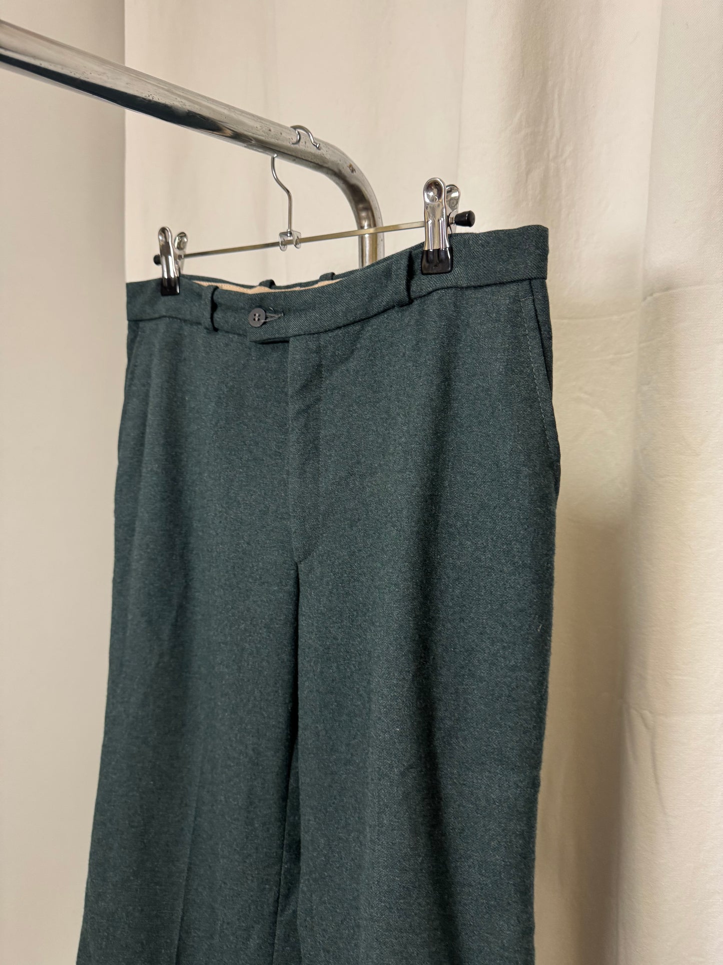 Pantalon en laine vert 70s