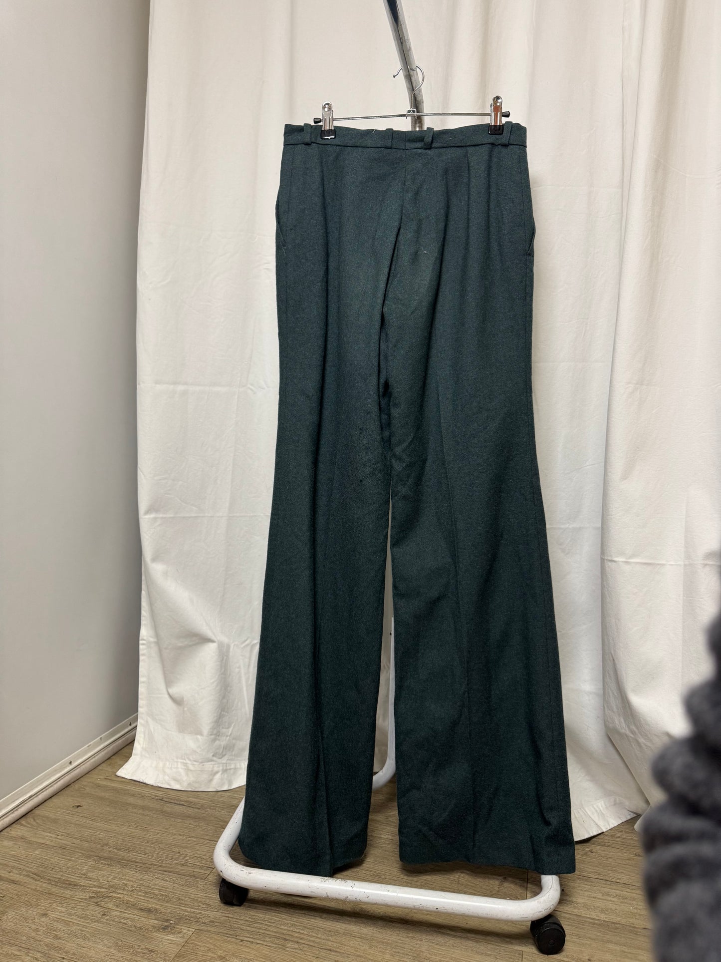 Pantalon en laine vert 70s
