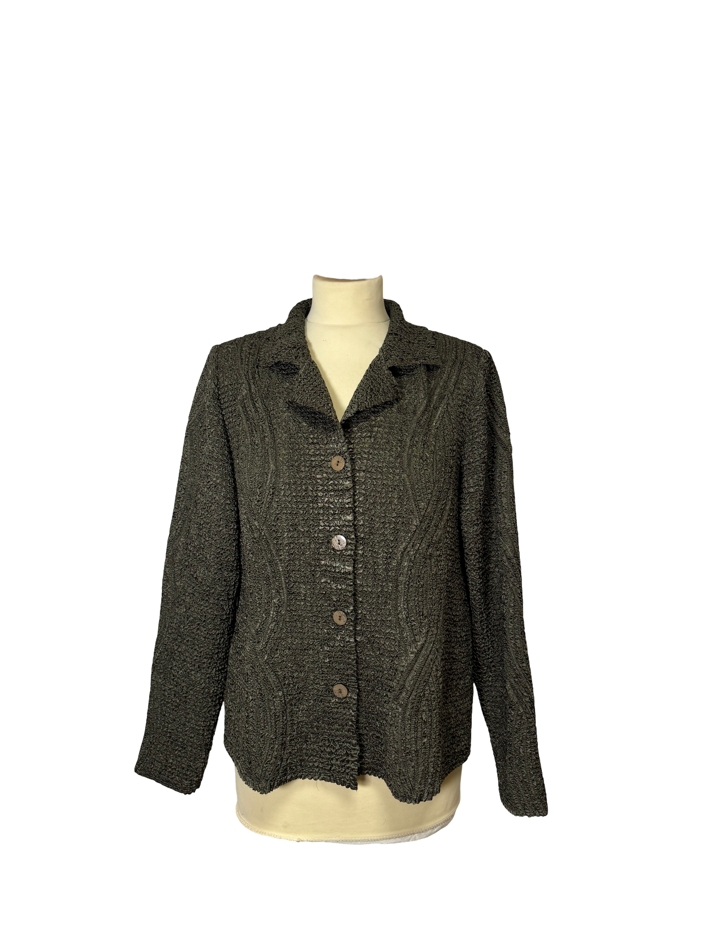 Chemise plissée kaki