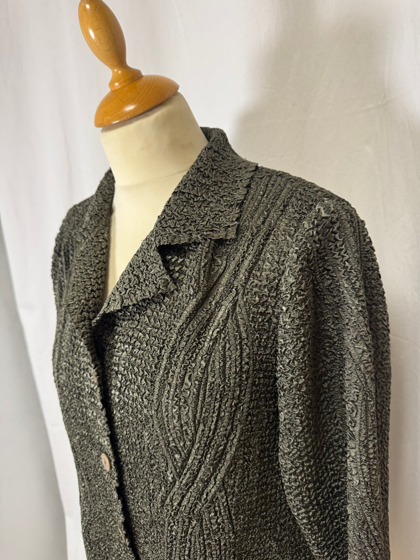 Chemise plissée kaki