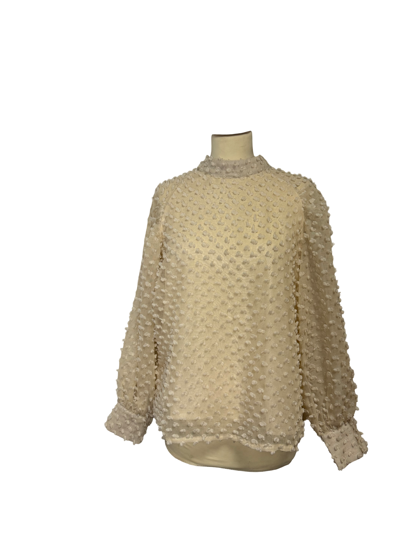 Blouse beige plumetis
