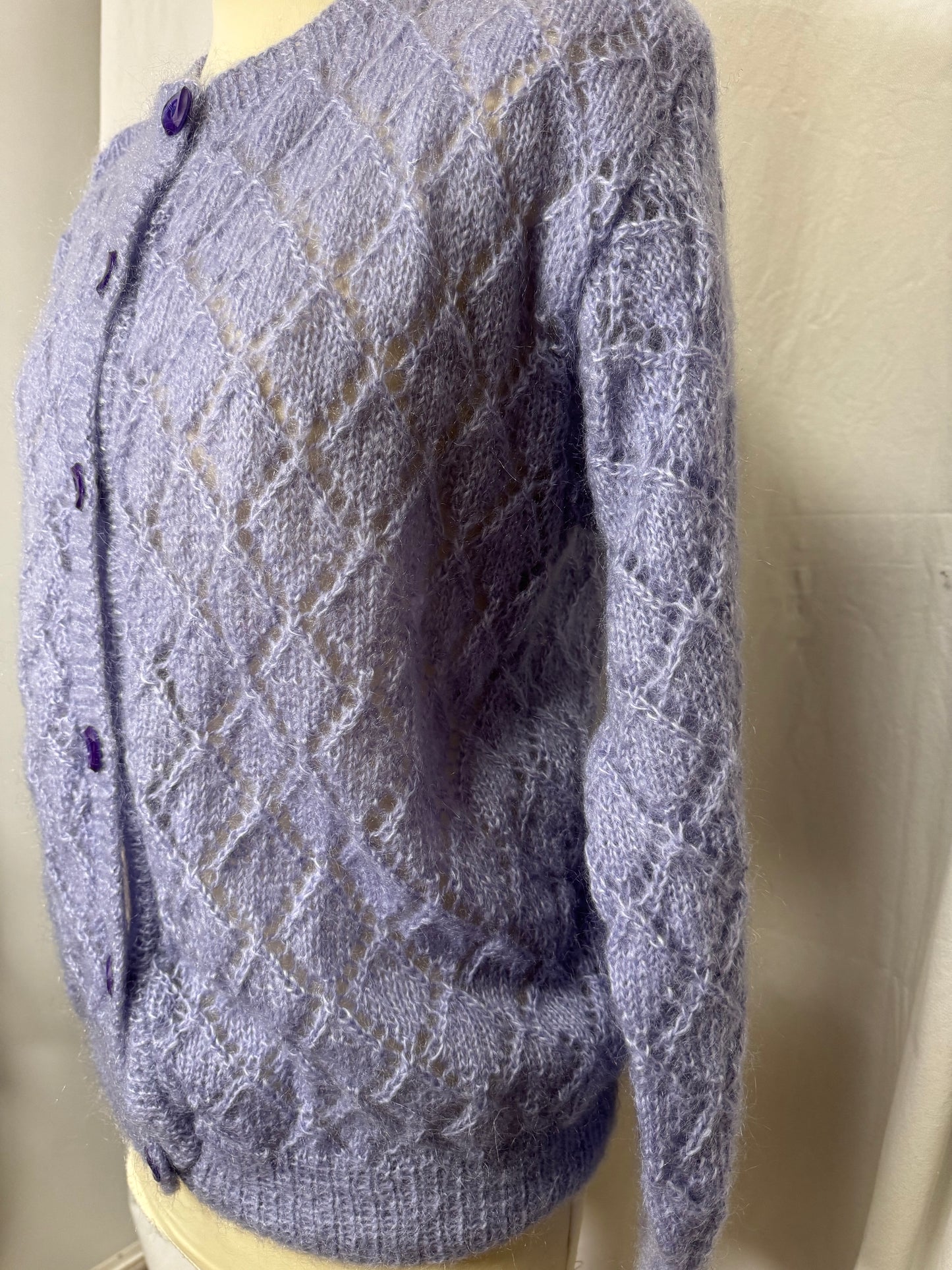 Cardigan ajourée violet