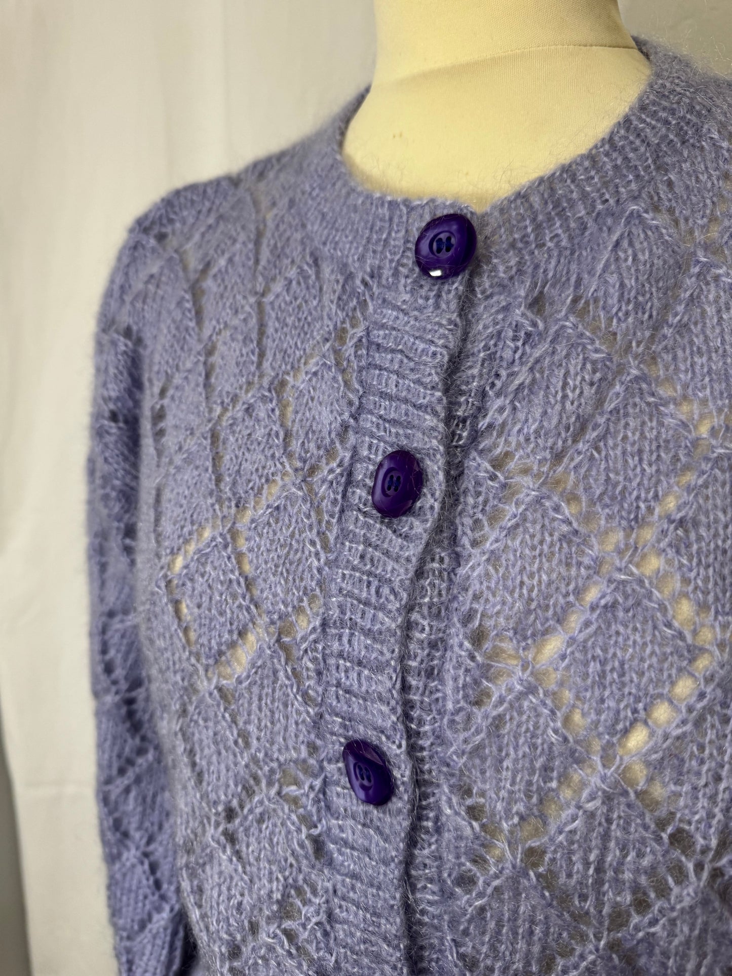 Cardigan ajourée violet