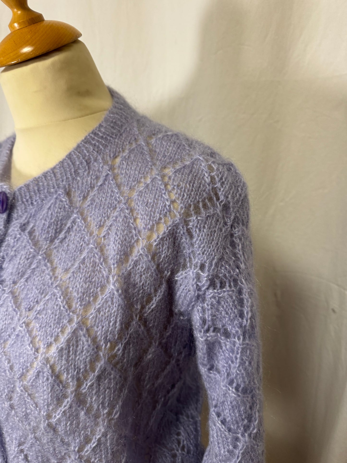 Cardigan ajourée violet