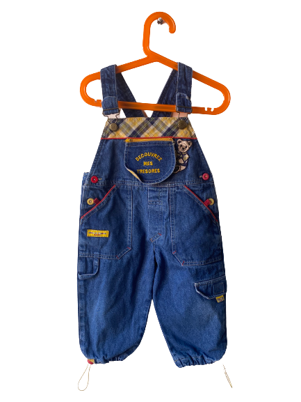 Salopette en jeans ourson