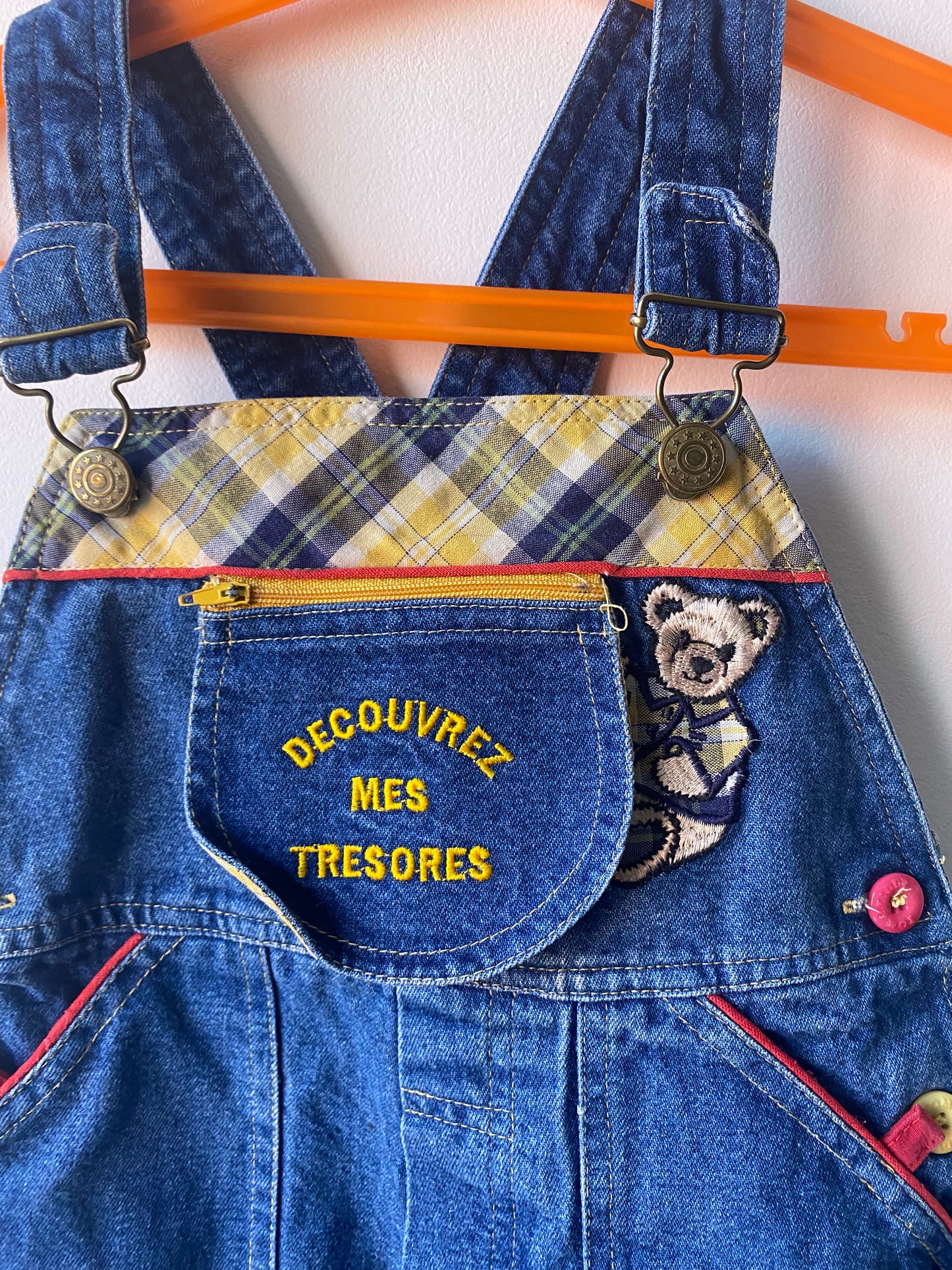 Salopette en jeans ourson