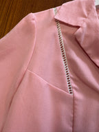 Chemise rose ajourée