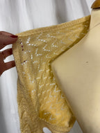 Cardigan ajourée jaune
