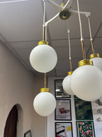 Lustre à boules en verre 1970